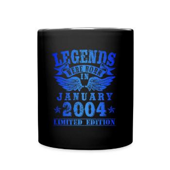 Les légendes sont nées en janvier 2004 Anniversaire - Mug uni - noir - Devant