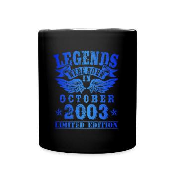 Legends est né en octobre 2003 Anniversaire - Mug uni - noir - Devant