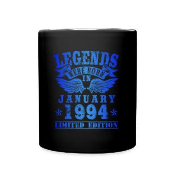 Legends were born in Januar 1994 Geburtstag - Tasse einfarbig - Schwarz - Vorne