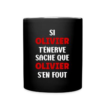 Olivier - Mug uni - noir - Devant