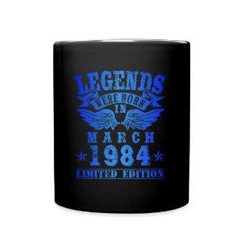 Legends were born in March 1984 Birthday - Full Colour Mug - black - Front