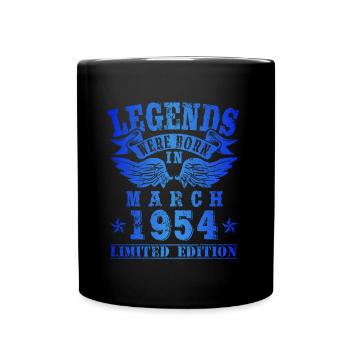 Legends were born in March 1954 Birthday - Full Colour Mug - black - Front
