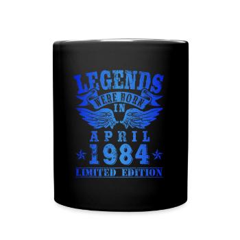 Legends were born in April 1984 Birthday - Full Colour Mug - black - Front