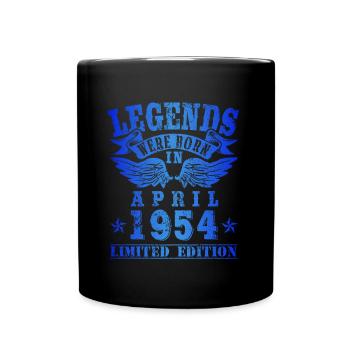 Legends were born in April 1954 Birthday - Full Colour Mug - black - Front