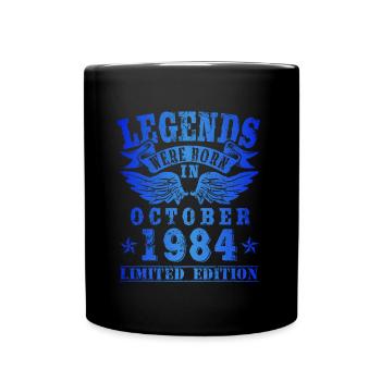 Legends were born in October 1984 Birthday - Full Colour Mug - black - Front