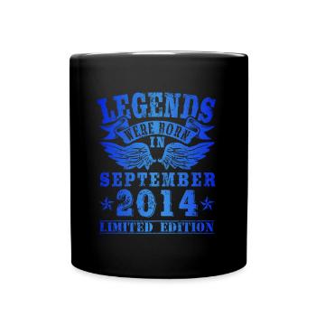 Legends were born in September 2014 Geburtstag - Tasse einfarbig - Schwarz - Vorne