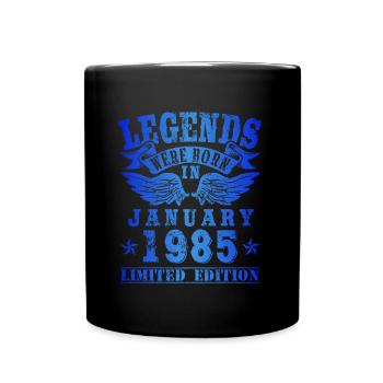 Legends est né en Janvier 1985 Anniversaire - Mug uni - noir - Devant