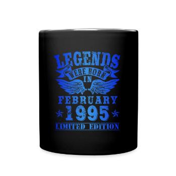 Les légendes sont nées le jour de l'anniversaire de février 1995 - Mug uni - noir - Devant
