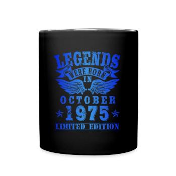 Legends were born in October 1975 Birthday - Full Colour Mug - black - Front