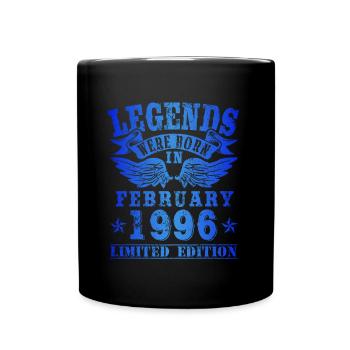 Les légendes sont nées le jour de l'anniversaire de février 1996 - Mug uni - noir - Devant