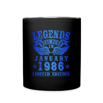 Les légendes sont nées en janvier 1986 - Mug uni - noir - Devant