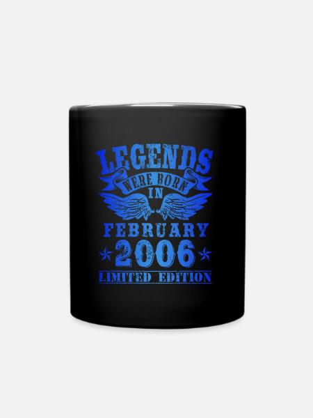 Les légendes sont nées le jour de l'anniversaire de février 2006 - Mug uni - noir