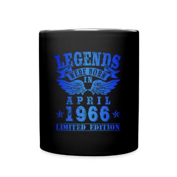 Legends were born in April 1966 Geburtstag - Tasse einfarbig - Schwarz - Vorne