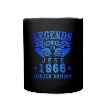 Legends were born in Juni 1966 Geburtstag - Tasse einfarbig - Schwarz - Vorne