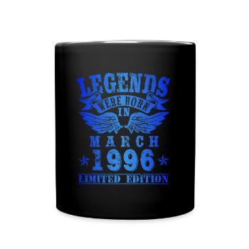 Legends est né en Mars 1996 Anniversaire - Mug uni - noir - Devant