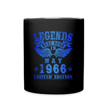Legends were born in Mai 1966 Geburtstag - Tasse einfarbig - Schwarz - Vorne
