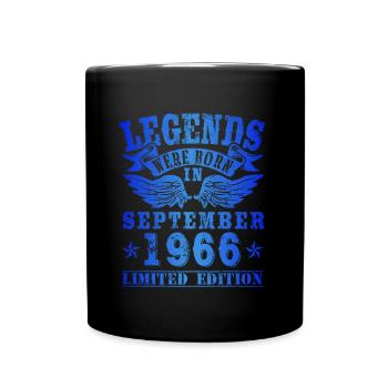 Legends were born in September 1966 Geburtstag - Tasse einfarbig - Schwarz - Vorne