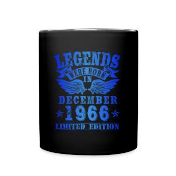 Legends were born in Dezember 1966 Geburtstag - Tasse einfarbig - Schwarz - Vorne