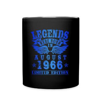 Legends were born in August 1966 Geburtstag - Tasse einfarbig - Schwarz - Vorne