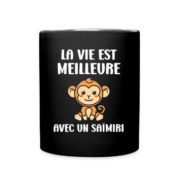Singe Saïmiri - Mug uni - noir - Devant