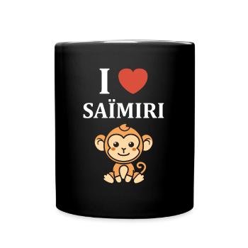 Singe Saïmiri - Mug uni - noir - Devant