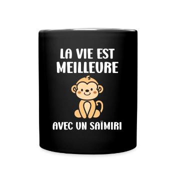 Singe Saïmiri - Mug uni - noir - Devant