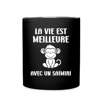 Singe Saïmiri - Mug uni - noir - Devant