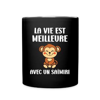 Singe Saïmiri - Mug uni - noir - Devant