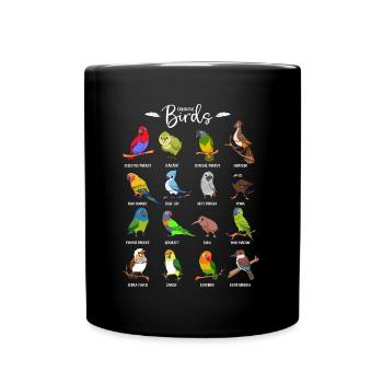 Lots of colorful birds - Full Colour Mug - black - Front