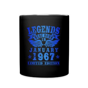Les légendes sont nées en Janvier 1967 Anniversaire - Mug uni - noir - Devant