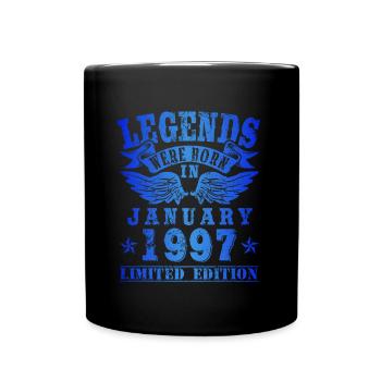 Legends were born in January 1997 Birthday - Full Colour Mug - black - Front