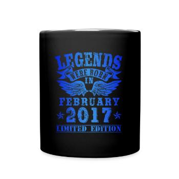 Les légendes sont nées en février 2017 Anniversaire - Mug uni - noir - Devant
