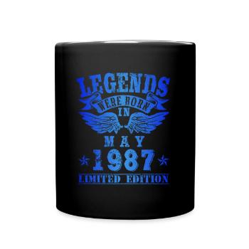 Legends were born in Mai 1987 Geburtstag - Tasse einfarbig - Schwarz - Vorne