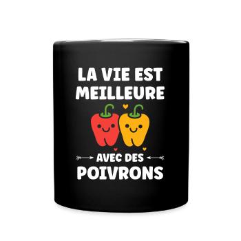 Humour poivron - Mug uni - noir - Devant