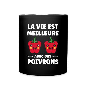 Humour poivron - Mug uni - noir - Devant