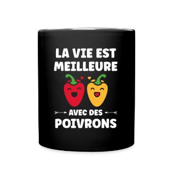 Humour poivron - Mug uni - noir - Devant