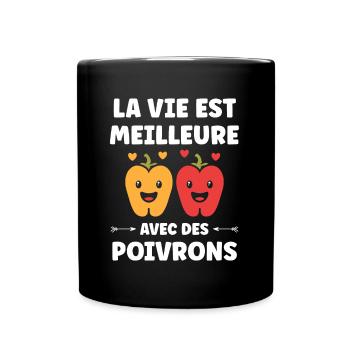 Humour poivron - Mug uni - noir - Devant