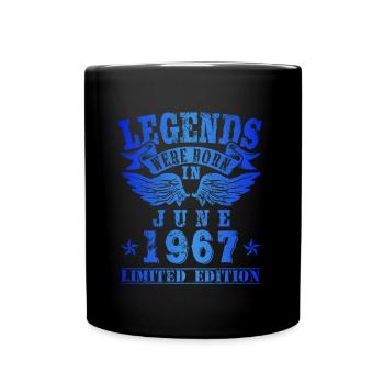 Legends were born in Juni 1967 Geburtstag - Tasse einfarbig - Schwarz - Vorne