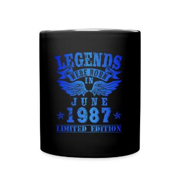 Legends were born in Juni 1987 Geburtstag - Tasse einfarbig - Schwarz - Vorne