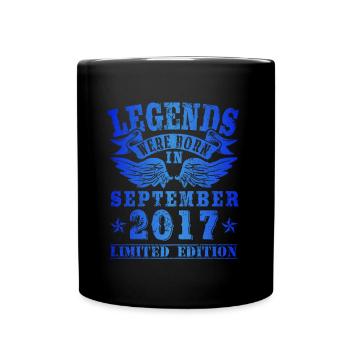 Des légendes sont nées en septembre 2017 Anniversaire - Mug uni - noir - Devant