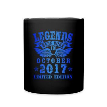 Les légendes sont nées en octobre 2017 Anniversaire - Mug uni - noir - Devant