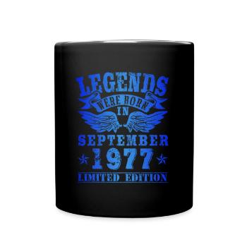 Legends were born in September 1977 Birthday - Full Colour Mug - black - Front