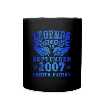 Des légendes sont nées en septembre 2007 Anniversaire - Mug uni - noir - Devant