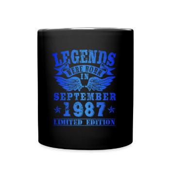 Legends were born in September 1987 Geburtstag - Tasse einfarbig - Schwarz - Vorne