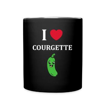 courgette - Mug uni - noir - Devant