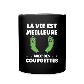 courgette - Mug uni - noir - Devant