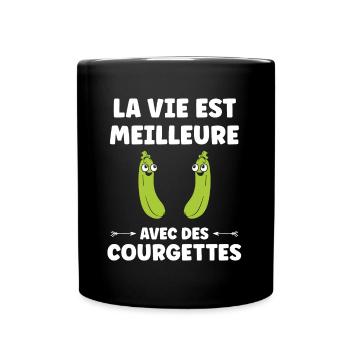 courgette - Mug uni - noir - Devant