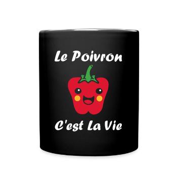 Humour poivron - Mug uni - noir - Devant