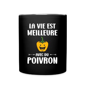 Humour poivron - Mug uni - noir - Devant