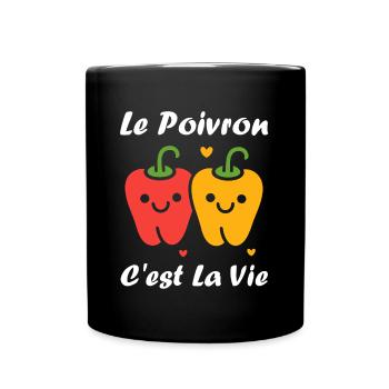 Humour poivron - Mug uni - noir - Devant